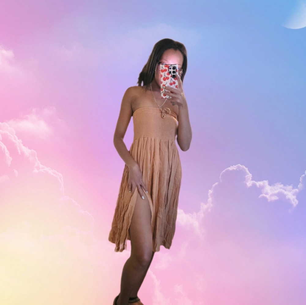 Kendall & Kylie Tan Textured Dress